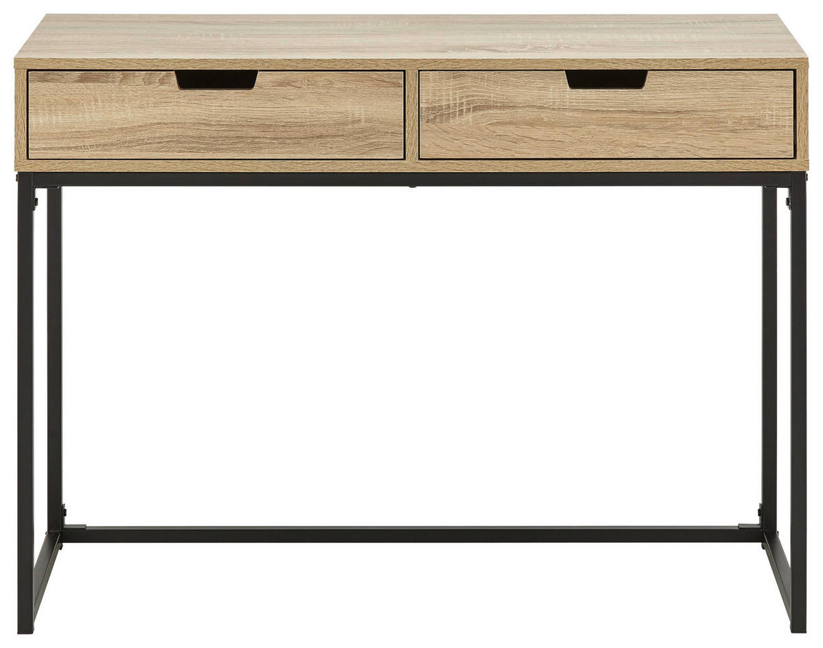KONSOLENTISCH Giorgia Eiche/Schwarz MDF - Schwarz, Holz (100/38/76cm) - Bessagi Home