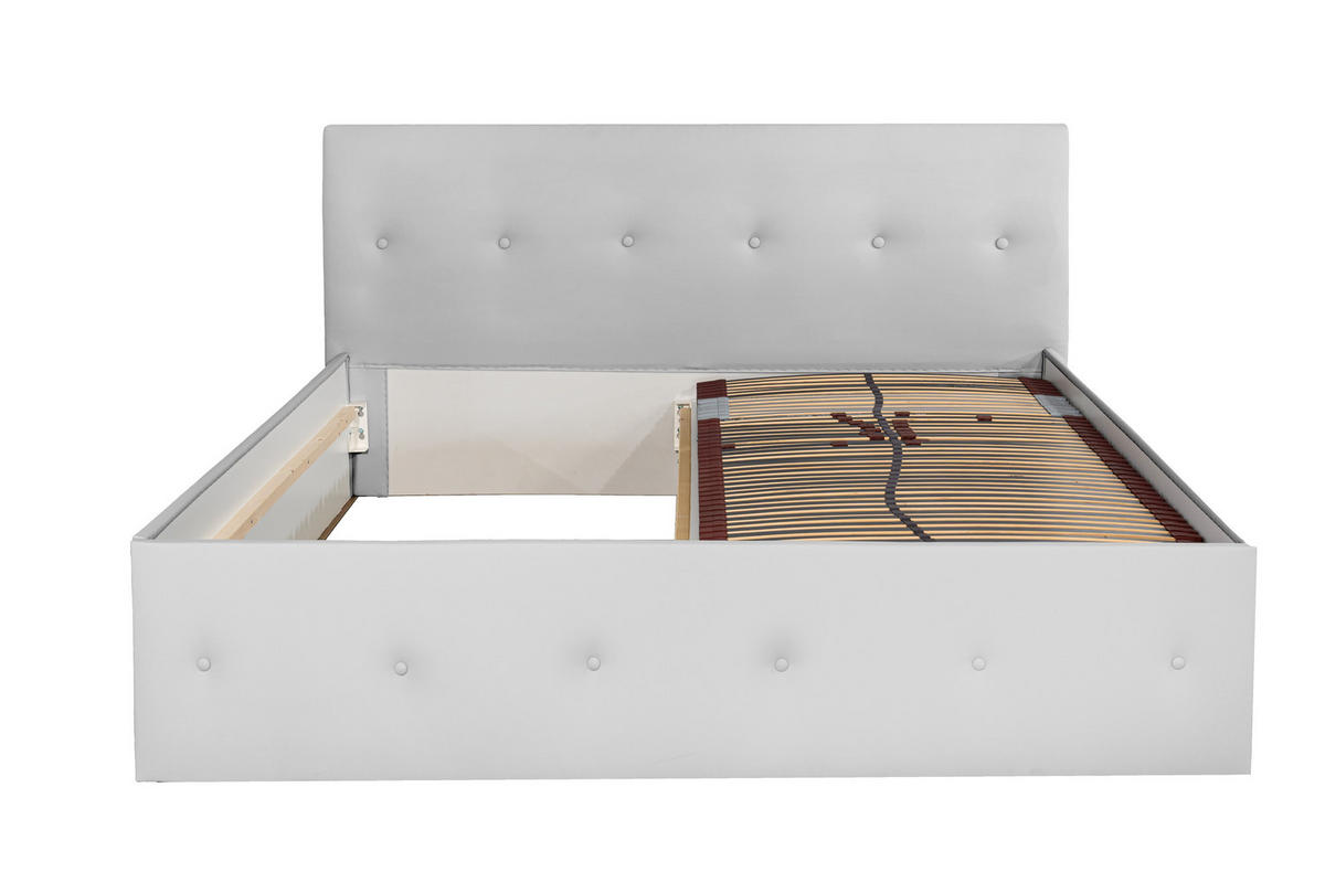 POLSTERBETT Atalanta Weiß 160 x 200 x 40 cm Ohne Matratze und Lattenrost - Weiß, Holz (160/200cm) - Halmon Schlafkomfort Betten 