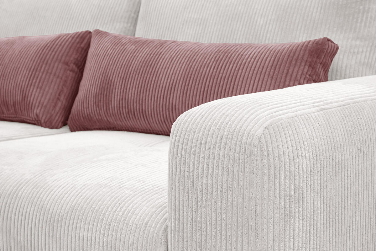 SOFA OLI 3-Sitzer, perlweiß - Weiß, Holz/Textil (208/91/108cm) - Courtois Laville