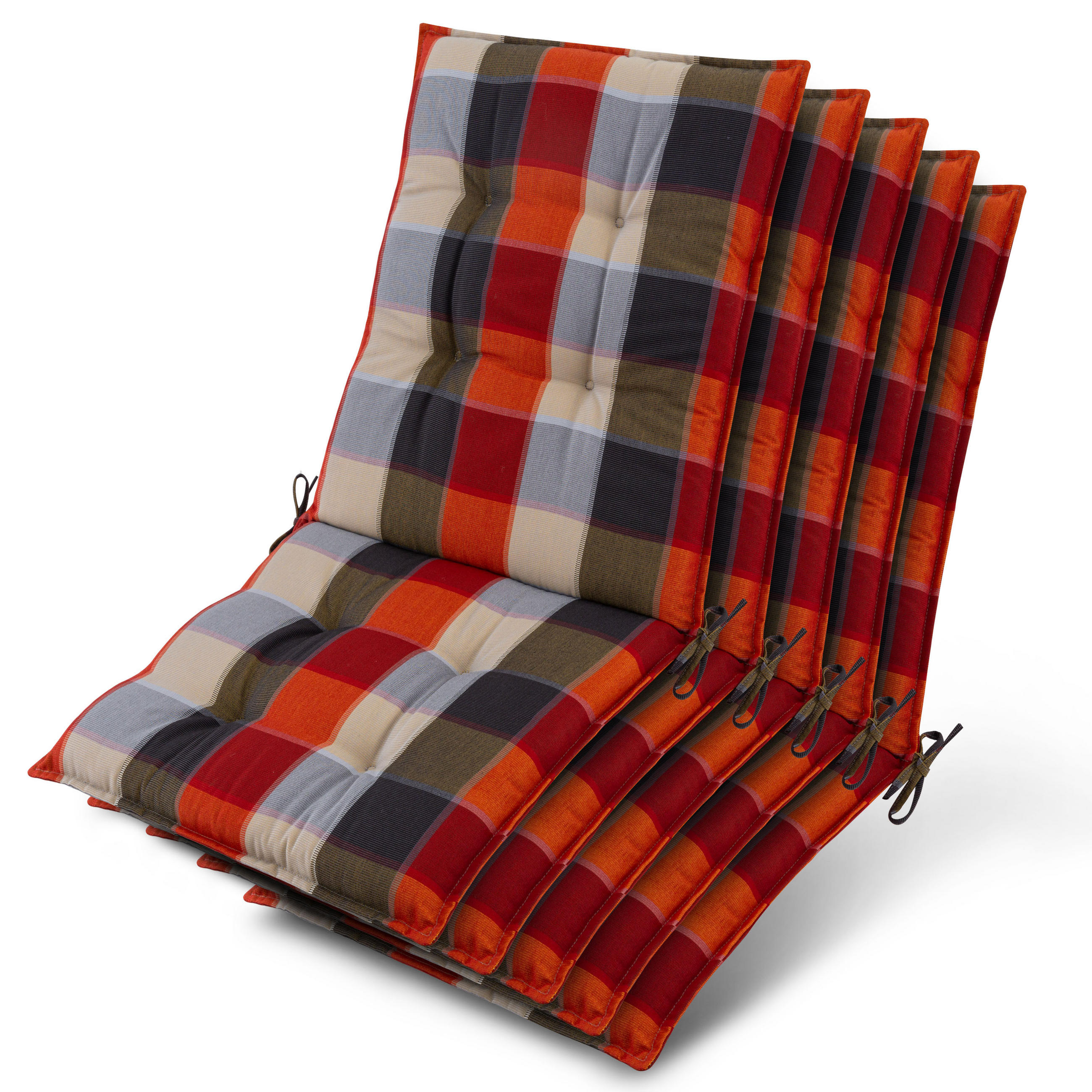 NIEDERLEHNER Sun-NL 105x50x8cm Orange-Beige-Kariert (5tlg) - Orange, Textil (50/100cm) - Beautissu 