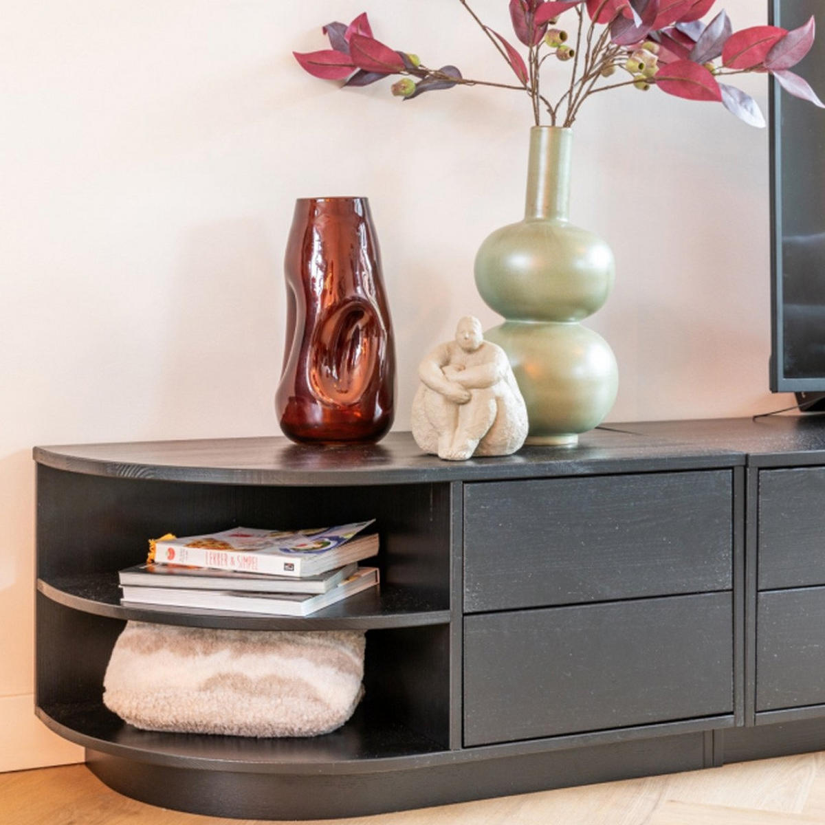 GLASVASE RANUA Ø15x30 cm, Glas, Metallic Braun - Braun, Glas (15/30cm) - Light & Living