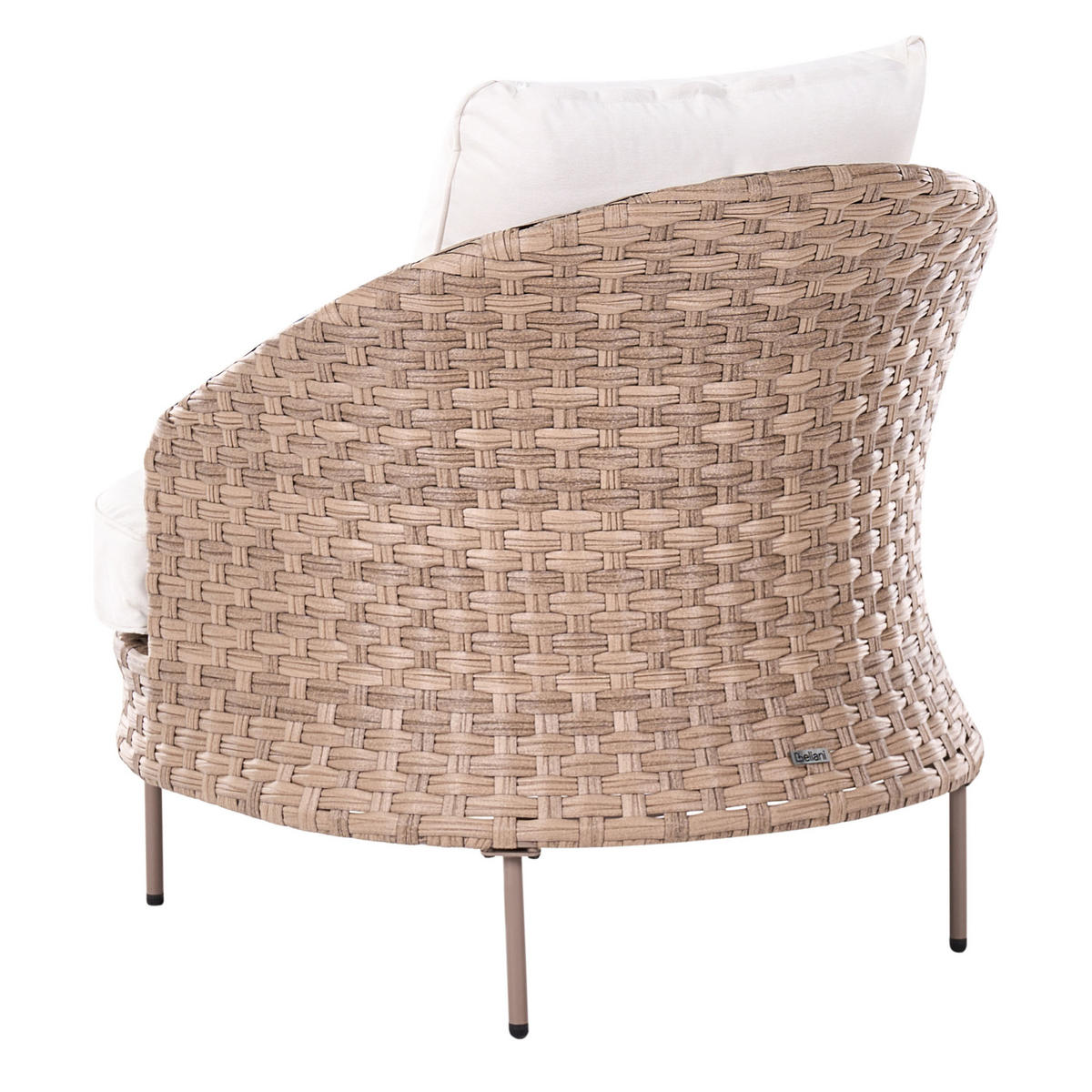 GARTENSESSEL mit Ottomane Polyrattan Braun Arcille - Braun, Kunststoff (80/80/93cm) - Beliani