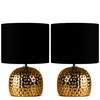 TISCHLEUCHTE FRAGI Tischlampe, 2-er Set, Gold, Schwarz - Goldfarben, Keramik/Textil (20.5/21/30cm) - KONSIMO®
