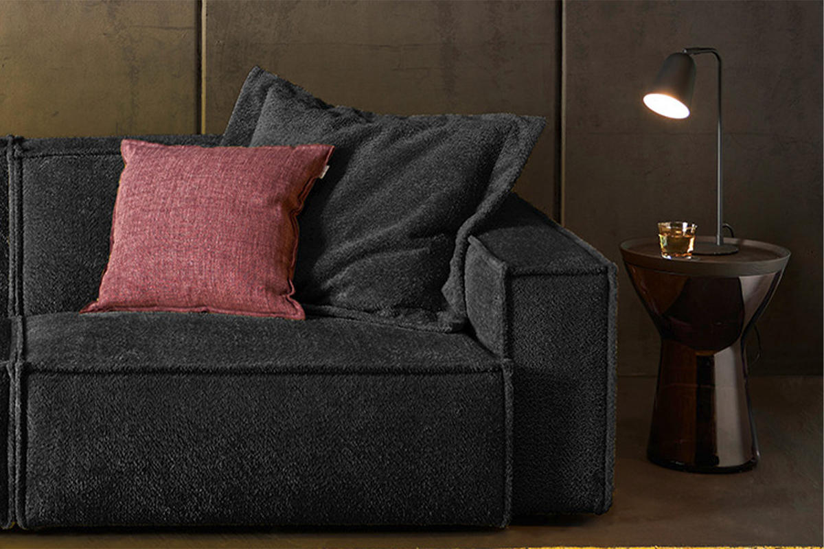 SOFA SAMU Schwarz Webstoff - Schwarz, Kunststoff/Textil (236/72/106cm) - KAWOLA