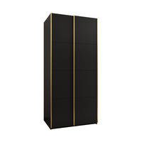 SCHWEBETÜRENSCHRANK 245,5/100/64 2-türig - Goldfarben/Schwarz, Holz/Metall (100/245/64cm) - Abiks Möbel