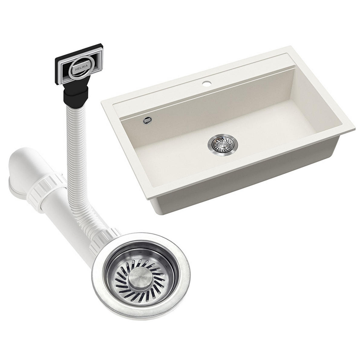 SPÜLBECKEN Sydney Weiß 80 x 51 cm - Weiß, Keramik (80/20/51cm) - Bergstroem