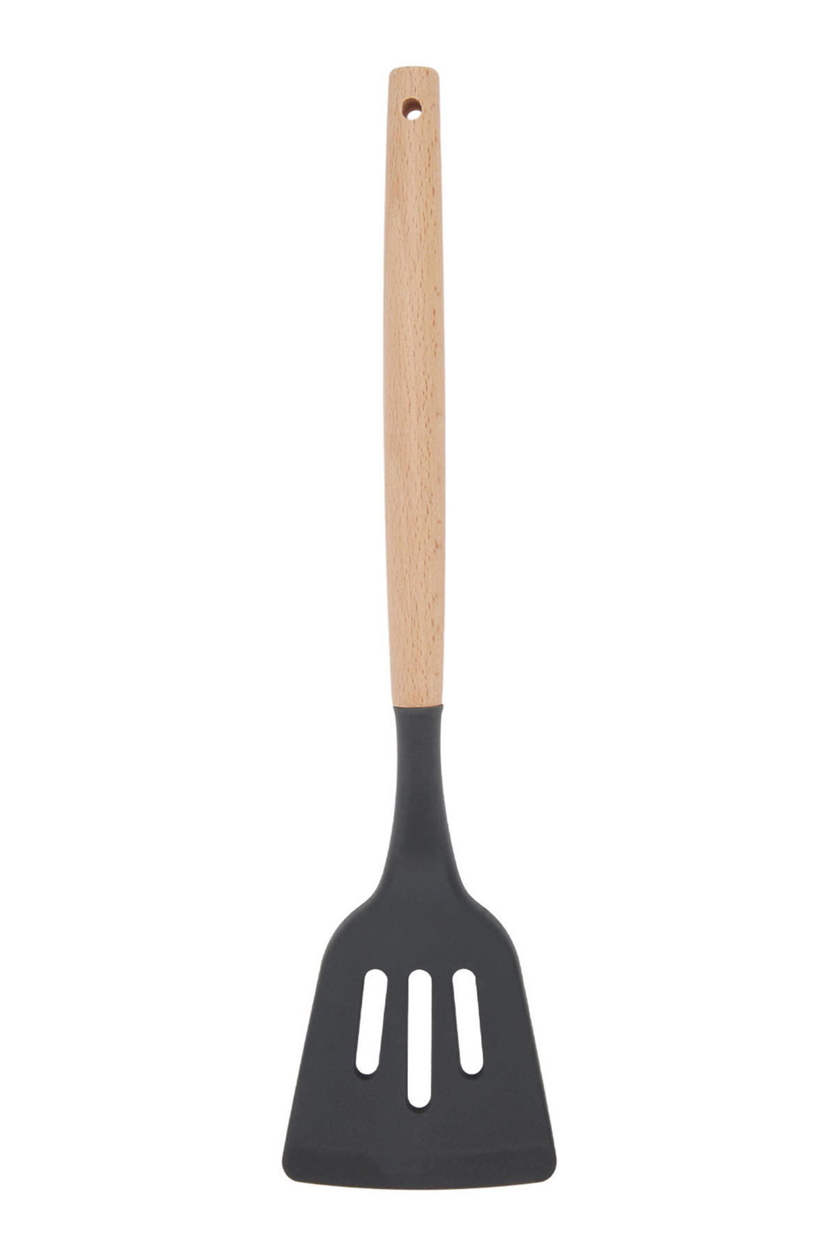 KÜCHENUTENSILIEN 11er-Set aus Silikon mit Holzhandgriff in Dunkelgrau Komplettes Küchen-Set Platzsparende Aufbewahrung - Dunkelgrau, Holz/Kunststoff (13/34/12.5cm) - Livingandhome