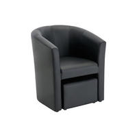 LOUNGE-SESSEL & Hocker - Kunstleder - Schwarz - JOVANA - Schwarz, Leder (65/74/64cm) - Vente-Unique