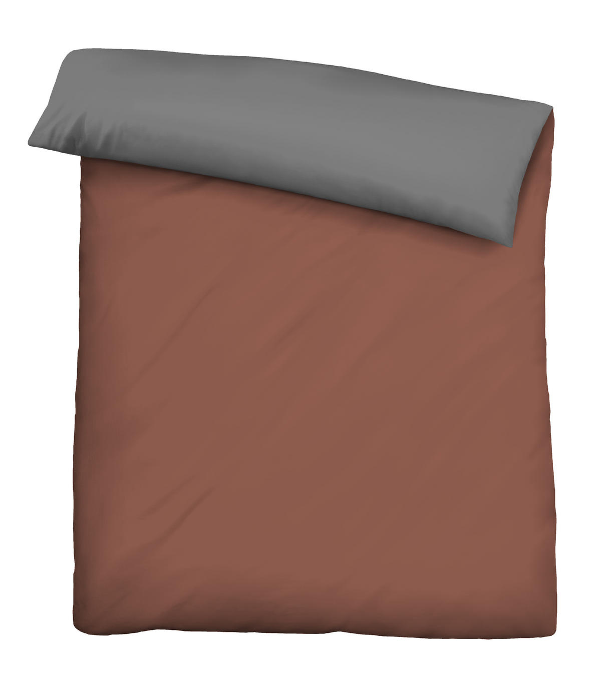 BETTWÄSCHE-GARNITUR Linon UNI kardinal, 155x220 cm + 80x80 cm - Dunkelrot, Textil (155/220cm) - biberna