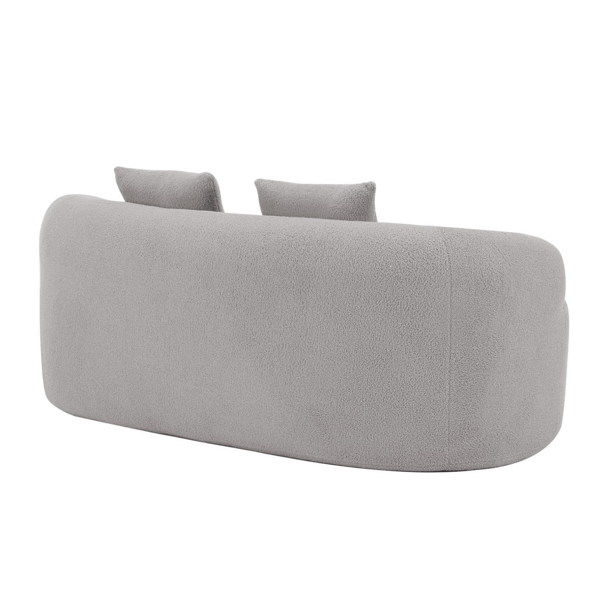 2-SITZER-SOFA aus Schaumstoff und Federkern Hellgrau mit Wellendesign und integrierten Kissen - Hellgrau, Kunststoff (170/70/89cm) - Modfu