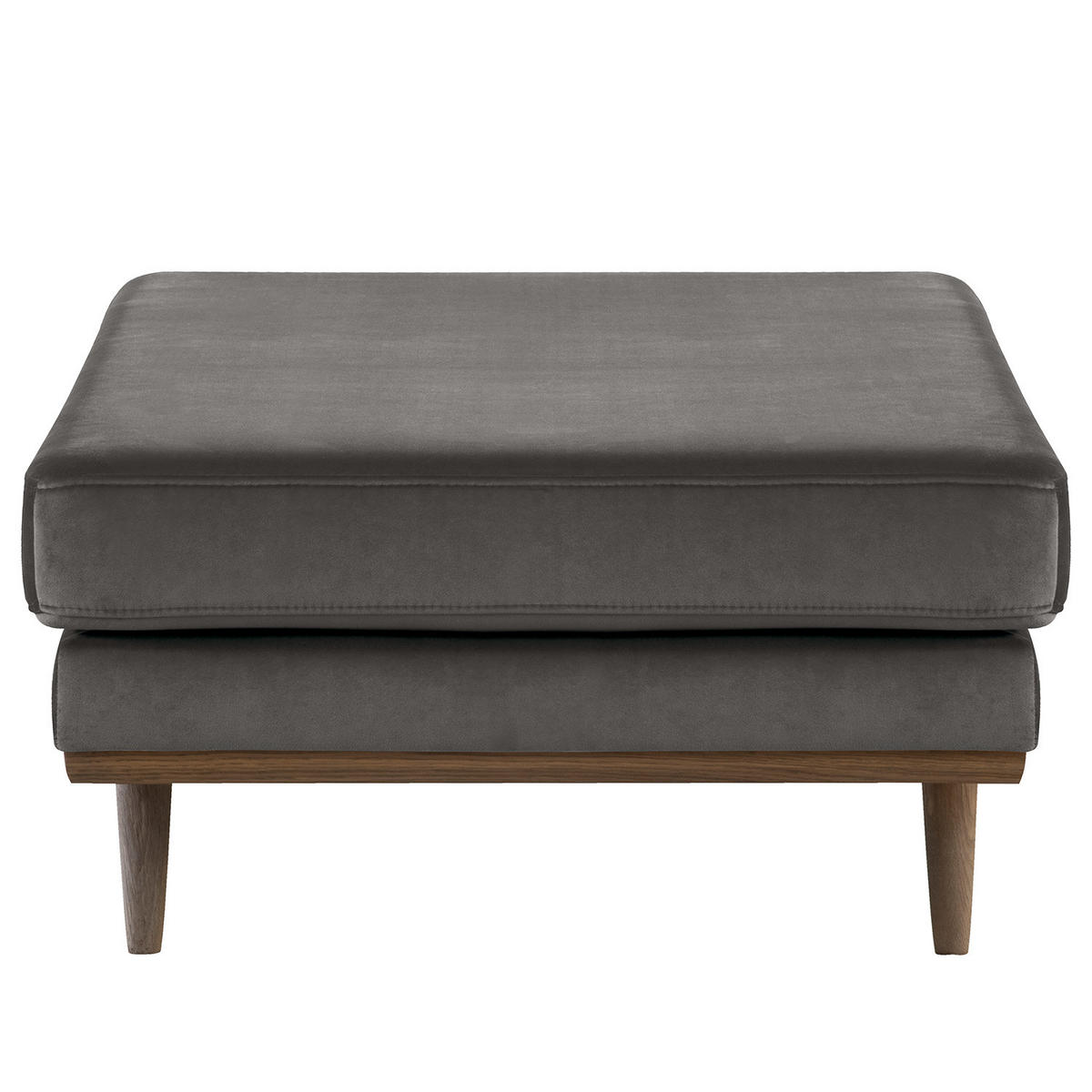 POLSTERHOCKER - Eichefarben/Dunkelgrau, Eichenholz/Textil (85/43/60cm) - home24