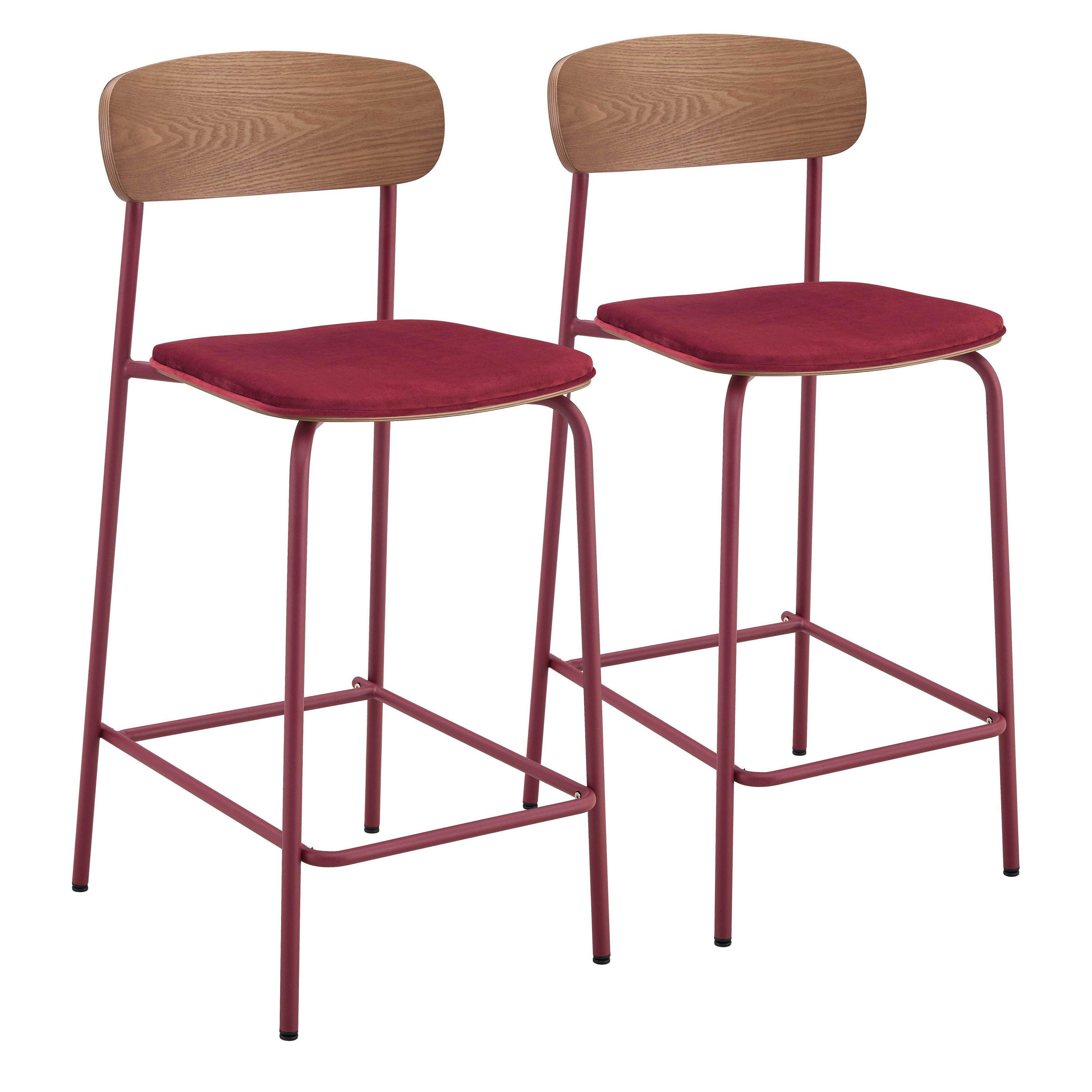 BARSTUHL 2-tlg., Lila - Lila, Holz (42/96/50cm) - Oviala