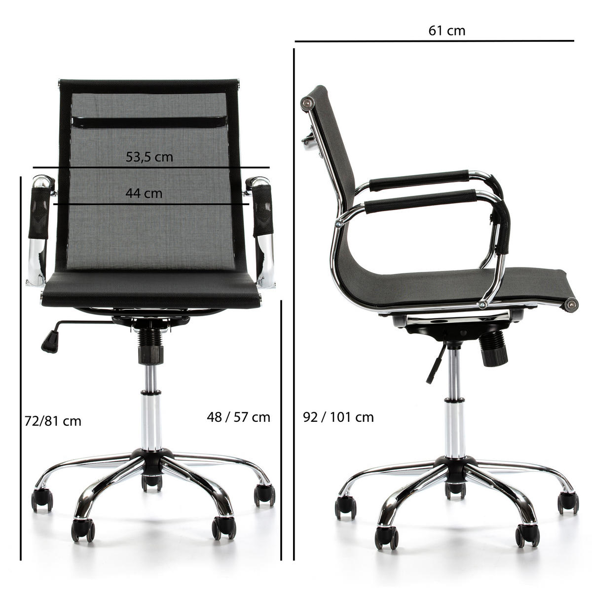 SCAUN rotativ Oxford cu funcție de pat - negru, material textil (53/92/61cm) - VS Venta-stock