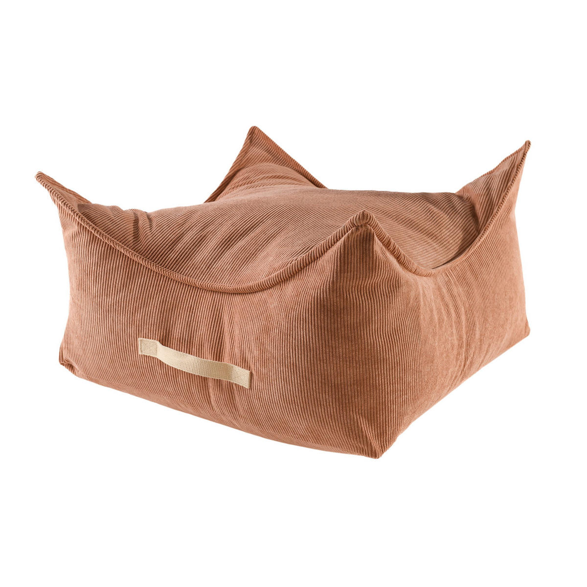 SITZPOUF für Kinder, Quadratisch, Kord, Ziegel - Orange, Textil (60/35/60cm) - MeowBaby