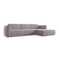 ECKSOFA Rechts Samt Stoff Violett - Lila/Flieder, Kunststoff/Textil (290/170cm) - Makamii