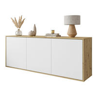 KOMMODE SANAYI Hängend Eiche Artisan/Matte Weiß - Weiß, Holzwerkstoff (153.9/60/39.6cm) - Lookway