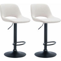 BARHOCKER 2er Set Stoff creme - Creme/Schwarz, Textil/Metall (42/86/46cm) - CLP