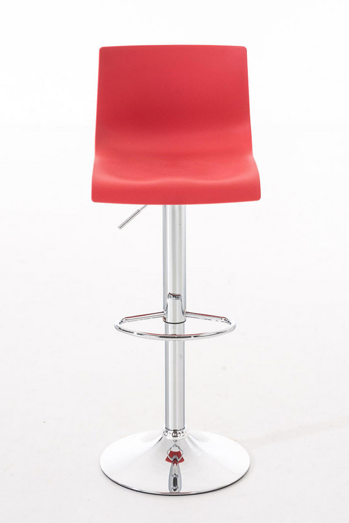 BARHOCKER Kunststoff rot - Chromfarben/Rot, Kunststoff/Metall (39/84/36cm) - CLP