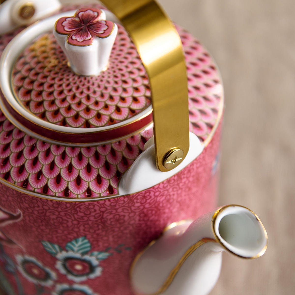 TEEKANNE Geschenkset oriental blumenfestival dunkel rosa 1 L - Rosa, Keramik (12/20/17.5cm) - Pip Studio