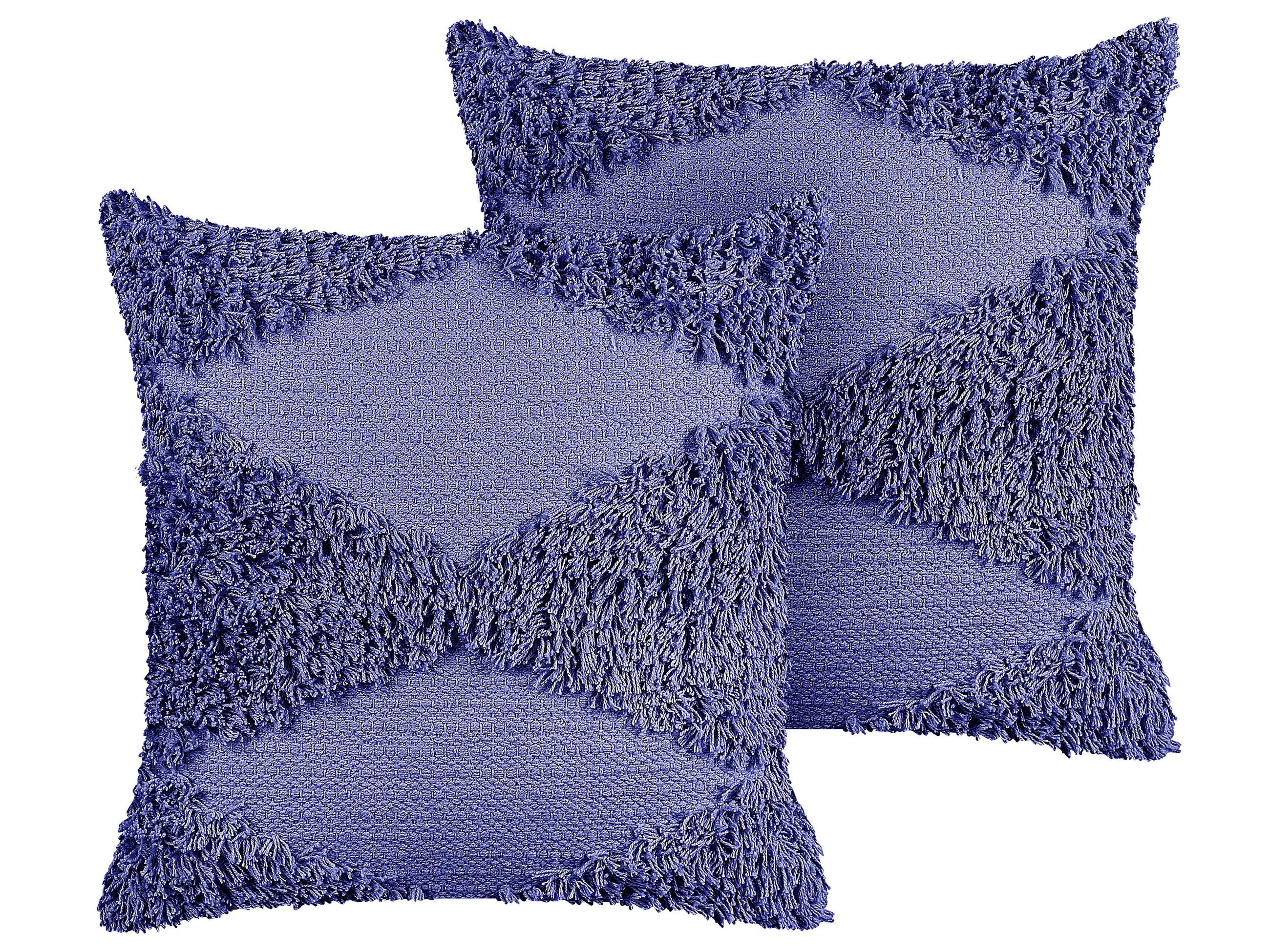 DEKOKISSEN 2er-Set Purpur 45/45 cm Rhoeo - Lila, Naturmaterialien/Textil (45/45cm) - Beliani