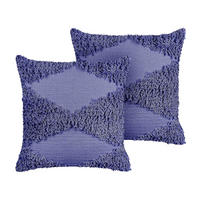 DEKOKISSEN 2er-Set Purpur 45/45 cm Rhoeo - Lila, Naturmaterialen/Textil (45/45cm) - Beliani