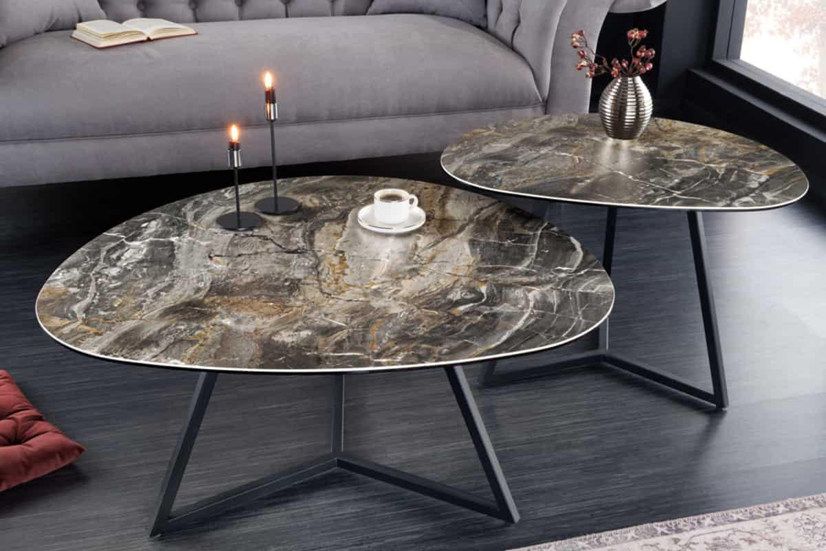 COUCHTISCH MARVELOUS Marmor rechteckig Taupe 90cm - Taupe, Glas/Keramik (75/90/40cm) - riess-ambiente