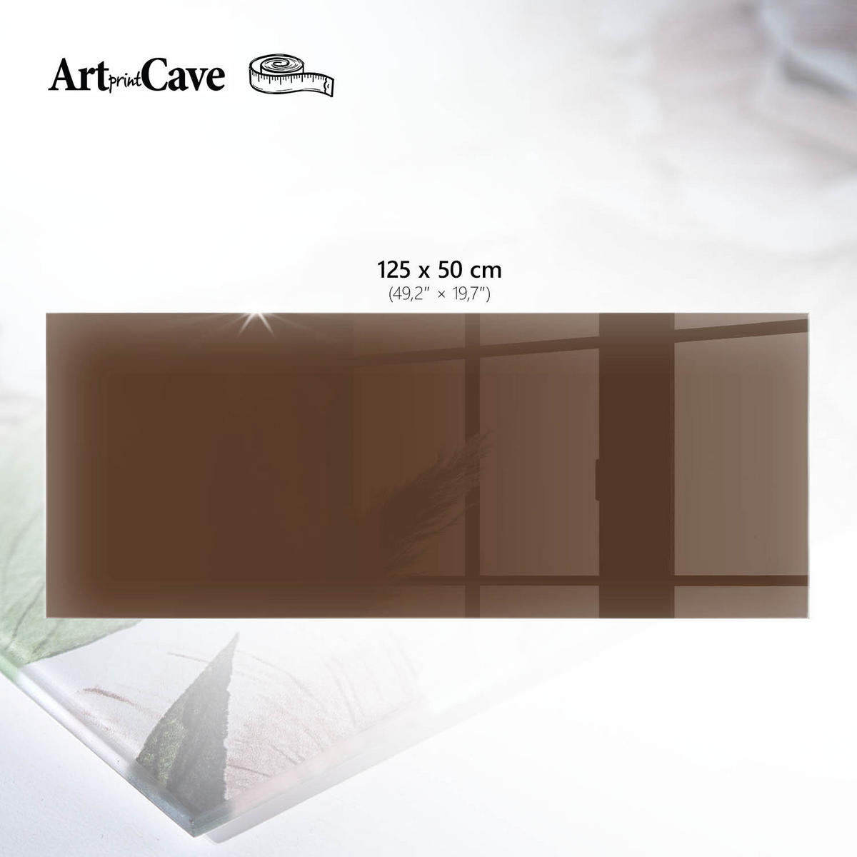TISCHPLATTE 125x50 cm – Kastanienbraun - Grau, Glas (125/50/0.4cm) - Wallfluent