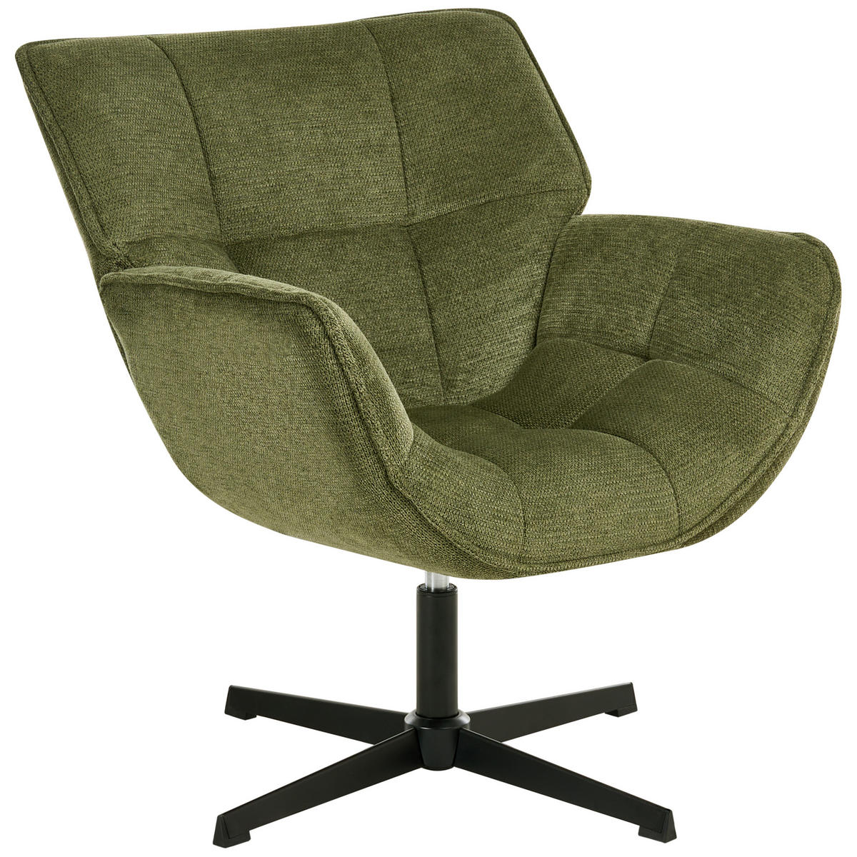 DREHSESSEL Stoff Grün Auma - Schwarz/Grün, Textil/Metall (71/85/78cm) - Beliani