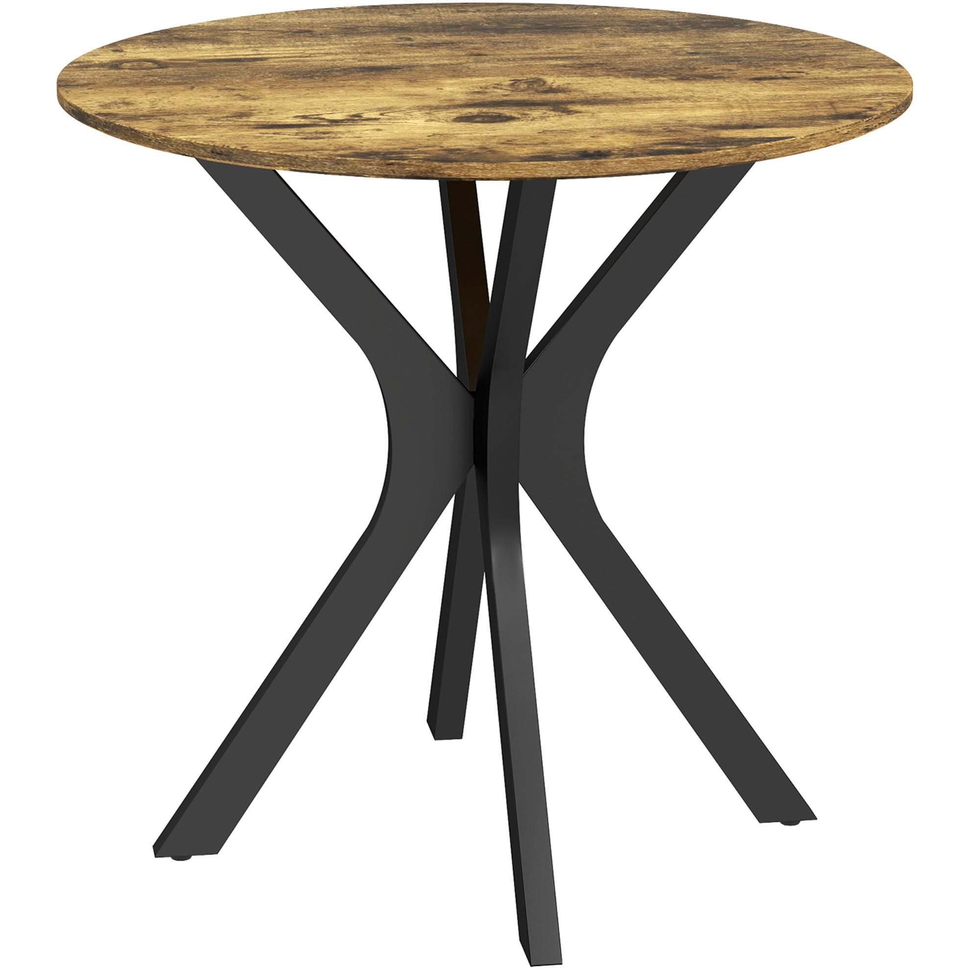 ESSTISCH 78/75 cm in Braun mit Stahlgestell - Braun, Holz (78/78/75cm) - Flora Grace