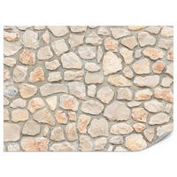 FOTOTAPETE für Wohnzimmer Steinmauer Ziegel Wand Industrial Textur 350x256 - Weiß/Grau, Papier (350/256cm) - Muralo
