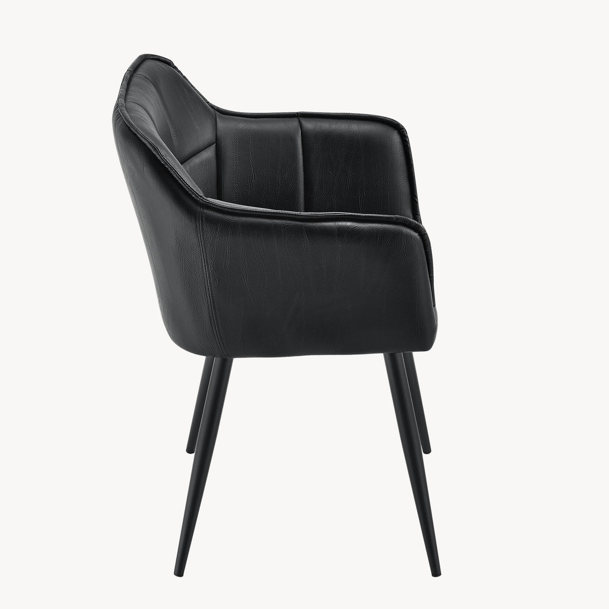 KRESLO S PODRUČKAMI Birmingham - čierna, kov/textil (60/82/59cm) - [en.casa]