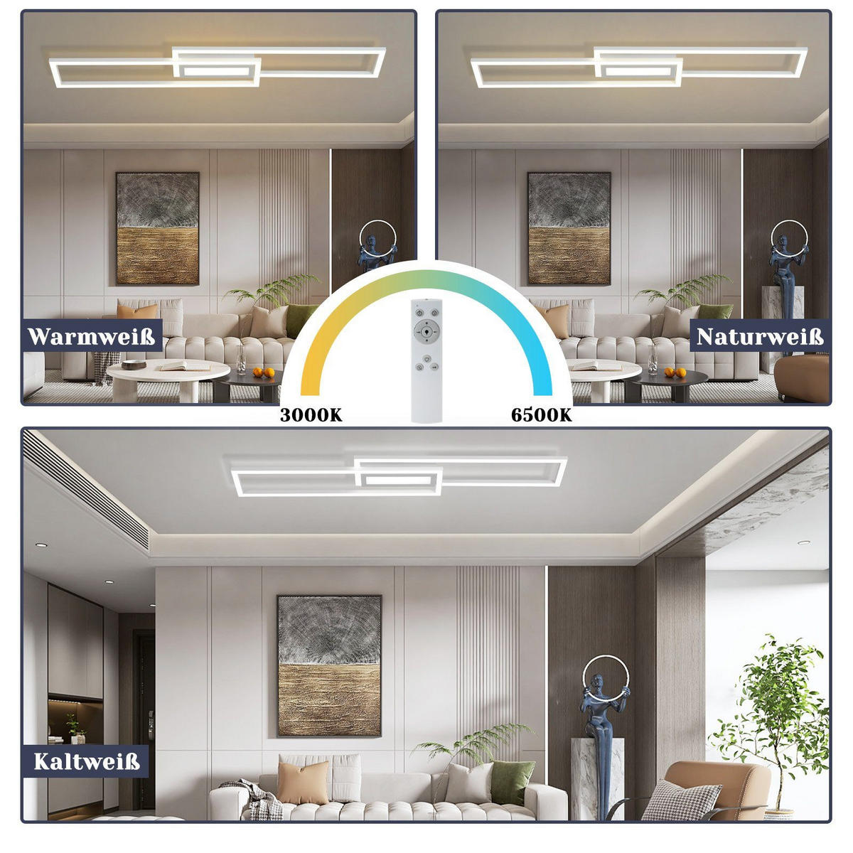 LED-DECKENLEUCHTE Tannwacht 17.2/5.0/95.0 cm - Weiß, Metall (95/17.2/5cm) - ZMH