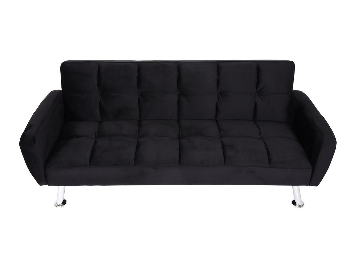 SOFA Schwarz - Schwarz, Textil (203/81/93cm) - MCW