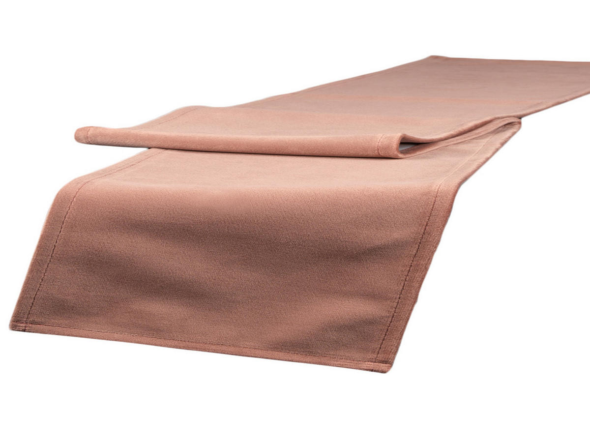 XL-TISCHLÄUFER Samt&Sonders altrosa 220/40 cm - Altrosa, Textil (40/220cm) - beties Heimtextil