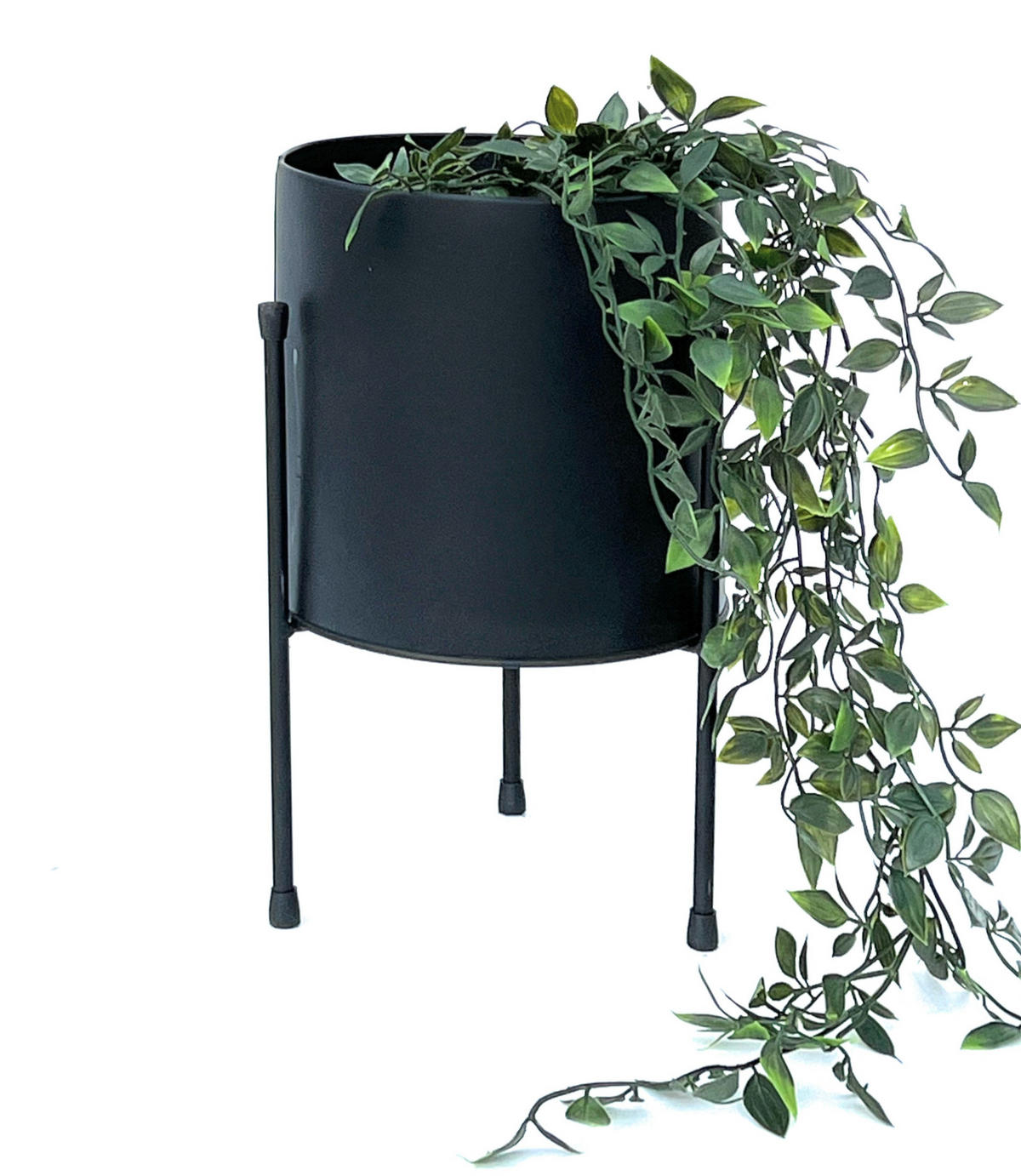 BLUMENHOCKER mit Topf Metall Schwarz 32 cm 96261 - Schwarz, Metall (17/13/17cm) - DanDiBo