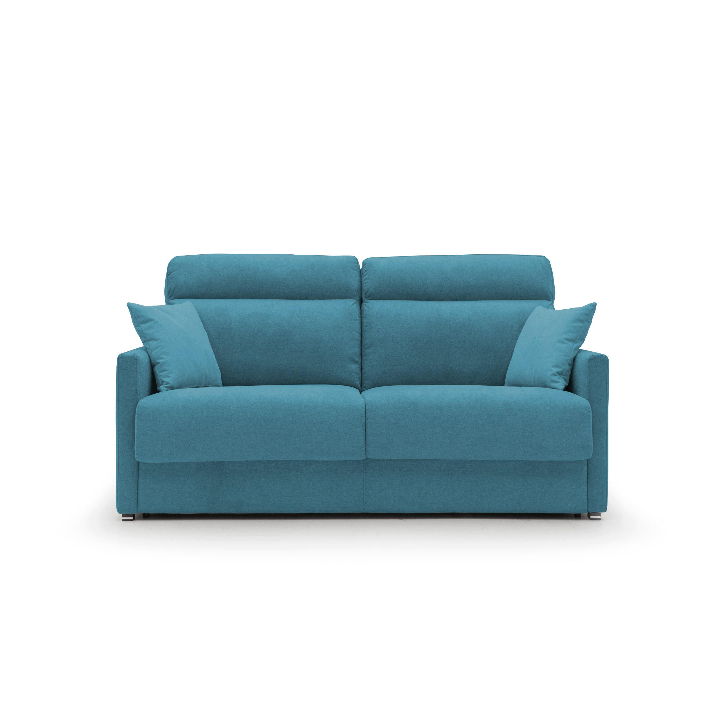 Thumbnail - Divani.store Schlafsofa, Hellblau, Textil, 156x102x97 cm, Wohnzimmer, Sofas & Couches, Schlafsofas