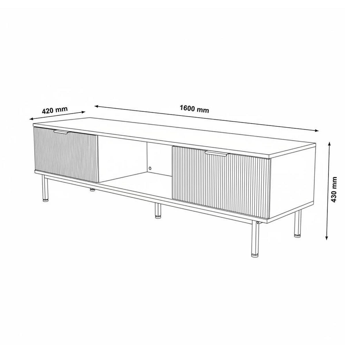TV-SCHRANK NYLA - Schwarz, 160 x 43 cm - Schwarz, Holzwerkstoff (160/43/42cm) - Home Deluxe