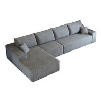 ECKSOFA DE-34857 3-Sitzer Chaiselongue links Grau - Grau, Textil (175/270cm) - ComfortXL