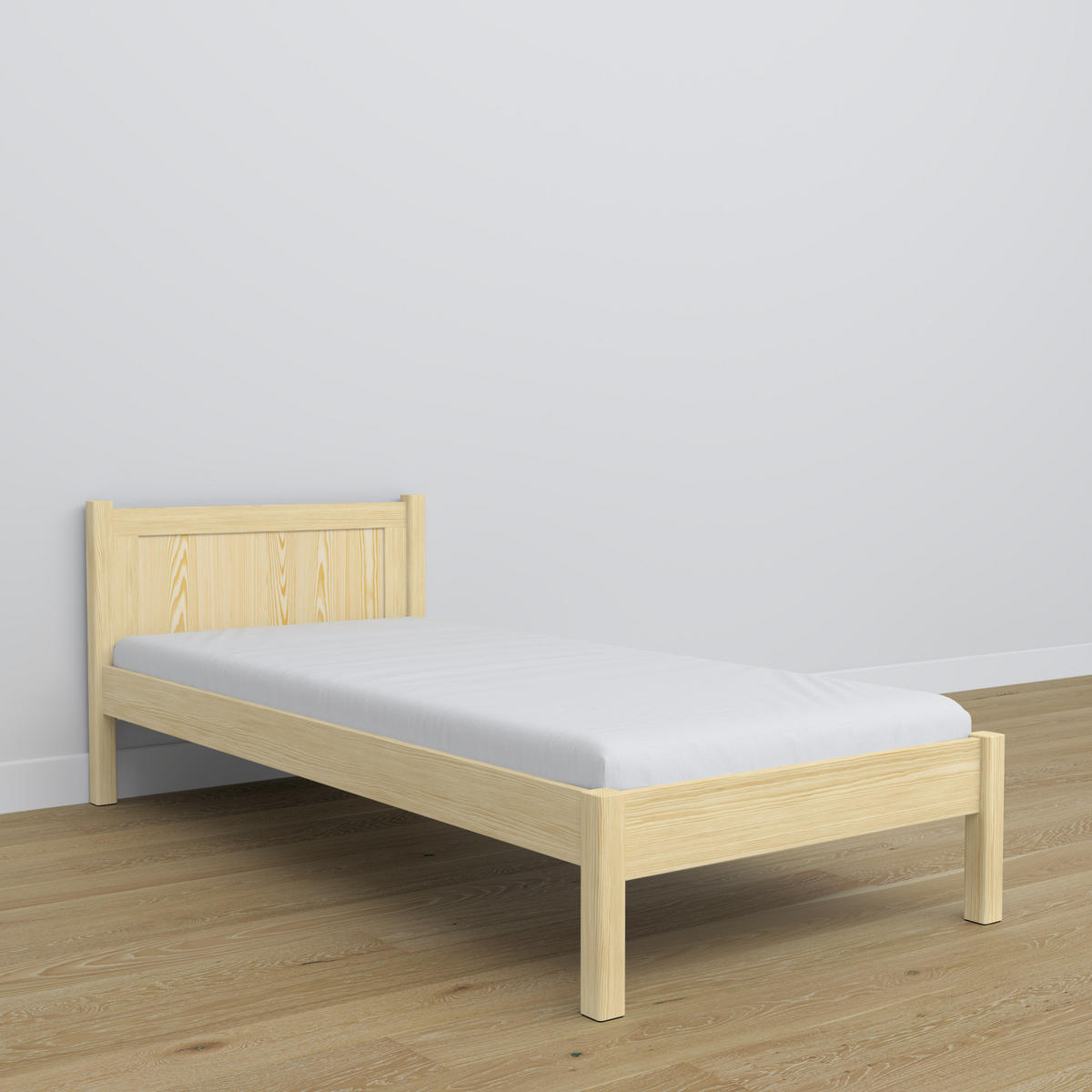 BETT N02 Klare Kiefer 90/190 - Braun, Naturmaterialien/Holz (90/190cm) - N-Wood