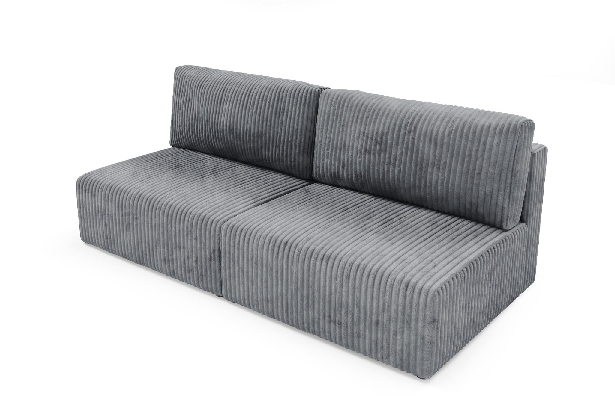 SCHLAFSOFA Natalia Xs - Grau, Holzwerkstoff/Textil (216/85/105cm) - Fun Möbel