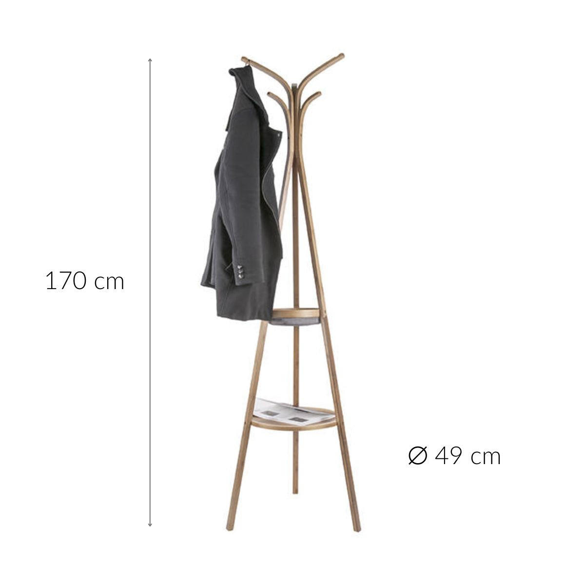 KLEIDERSTÄNDER Native Braun 49/49/170 cm - Braun, Naturmaterialien (49/170/49cm) - Leitmotiv
