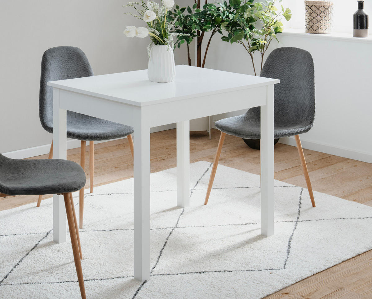 ESSTISCH weiß 90 x 67 cm, Küchentisch in modernem Design - Weiß, Holzwerkstoff/Kunststoff (67/90/76cm) - Furn.Design