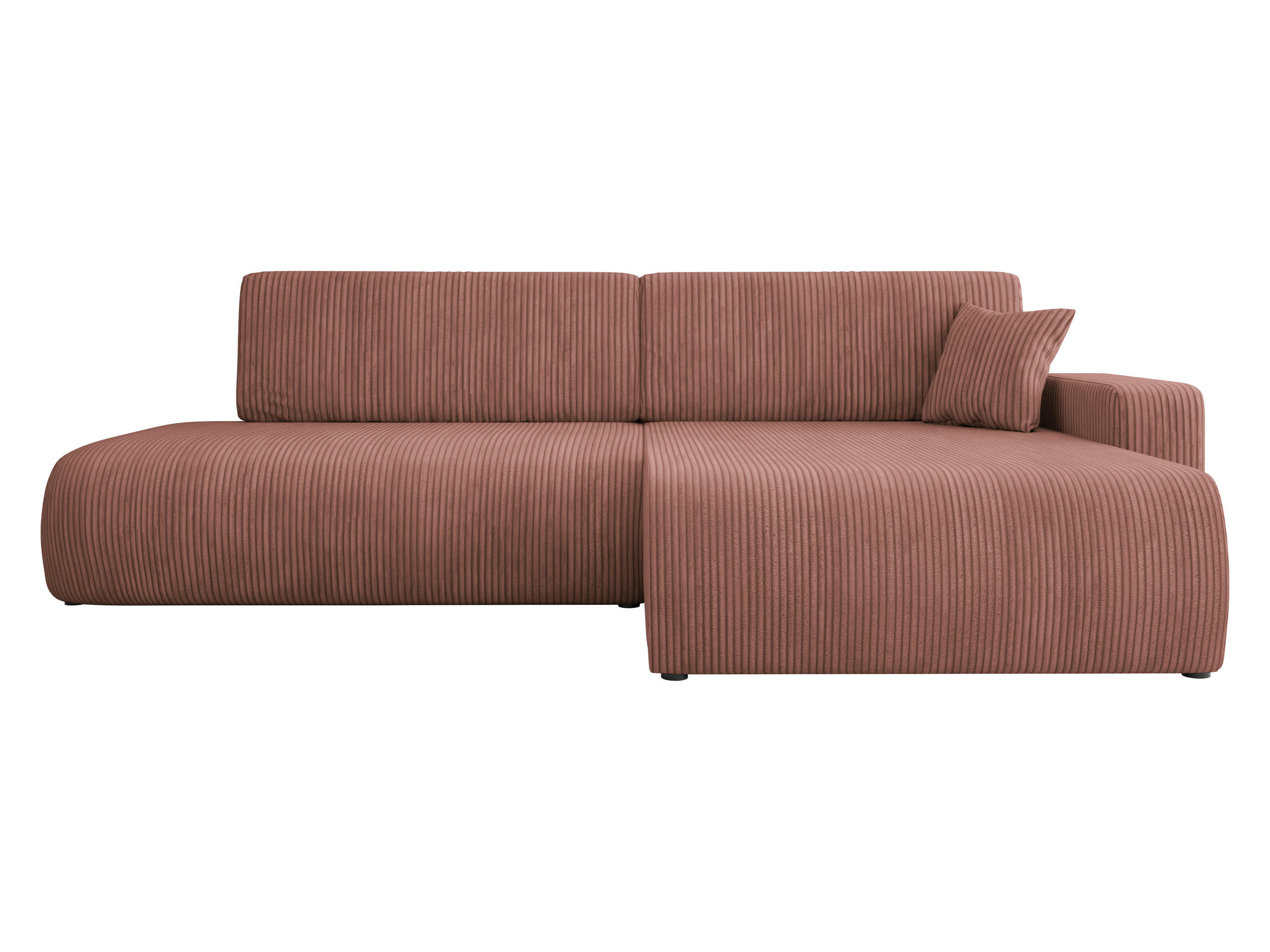 ECKSOFA Piano O Cord - Schwarz/Rosa, Holz/Kunststoff (262/145cm) - MIRJAN24