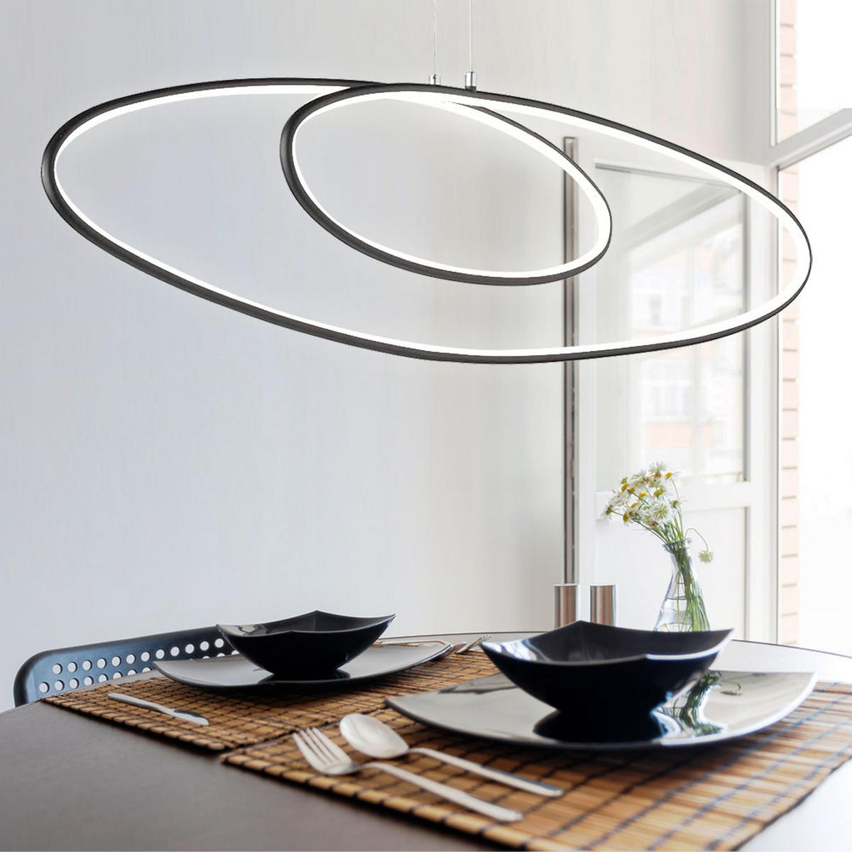 LED HÄNGELEUCHTE Metall Schwarz - Schwarz, Metall (113.5/28/150cm) - Wofi