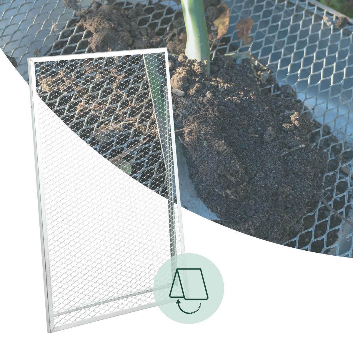 DURCHWURFSIEB - Silberfarben, Metall (60/85/80cm) - Relaxdays