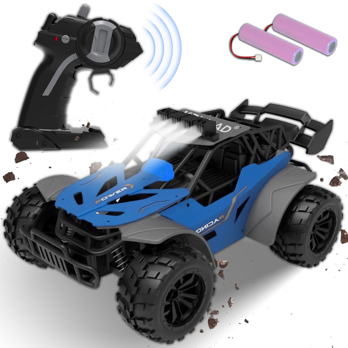 FERNGESTEUERTES RC AUTO für Kinder Offroad Spielzeugauto - Dunkelgrün, Kunststoff (15/9/23cm) - KRUMAD