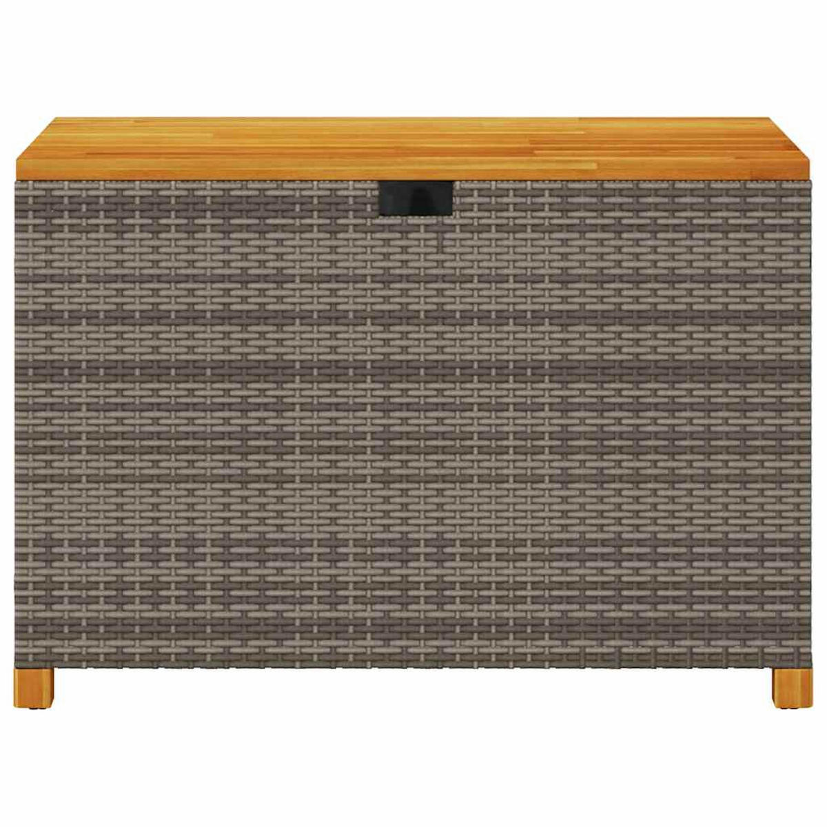 GARTENTRUHE Grau 110x55x63 cm Poly Rattan Akazienholz - Grau, Kunststoff (110/63/55cm) - furnicato
