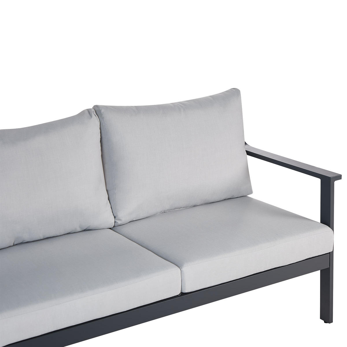GARTENSOFA 3-Sitzer Grau Kiato - Hellgrau, Metall (225/77/80cm) - Beliani