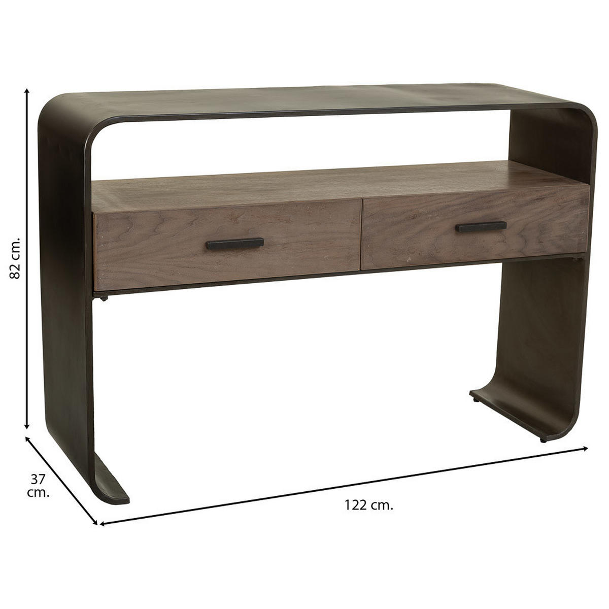 KONSOLE 122x37x82 cm - Braun, Holz (37/122/82cm) - Wanderlust