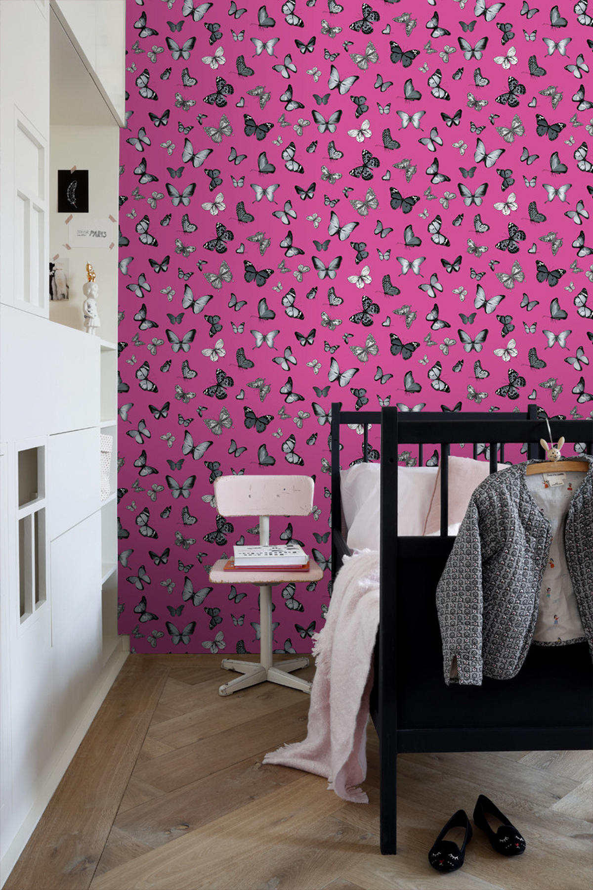 TAPETE Schmetterlinge 53 cm x 10.05 m - Pink, Papier (53/1000cm) - ESTAhome
